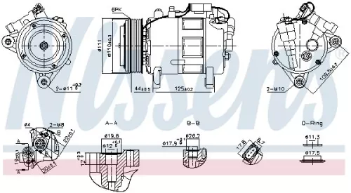 NISSENS NISSENS 891148 Nissens 891148 Air Con Compressor Fits Bmw 1 2 Series MINI Clubman Countryman X1 