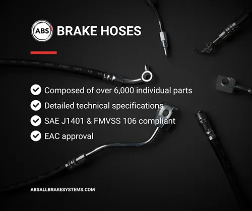 ABS ABS SL 5898 ABS SL5898 Rear Brake Hose Fits Volvo V50 S40 II 