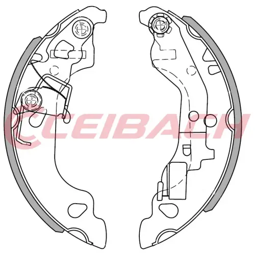 Ceibach Rear Brake Shoe Set Fits Fiat Punto 9948372