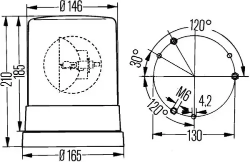 HELLA HELLA 2RL004958-001 Rotating Beacon 