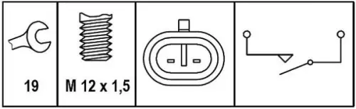 HELLA HELLA 6ZF008621-261 Hella 6ZF008621-261 Switch reverse light Fits Abarth Alfa Romeo Citroën 159 9-3 