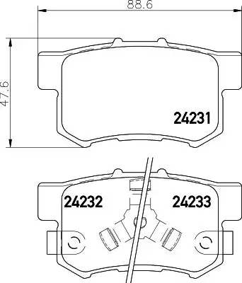 HELLA HELLA 8DB355012-061 Hella 8DB355012-061 Rear Brake Pad Set Fits Acura Honda Accord Cr-v Crosstour 