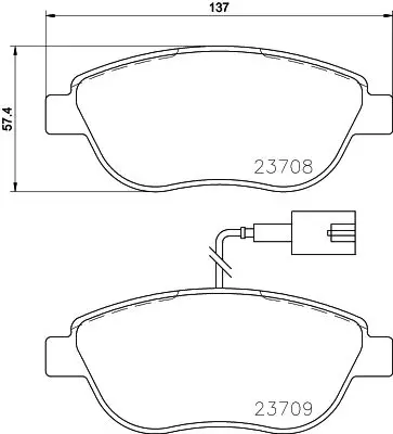 HELLA HELLA 8DB355015-791 Hella 8DB355015-791 Front Brake Pad Set Fits Abarth Fiat Opel 500 595 695 500c 