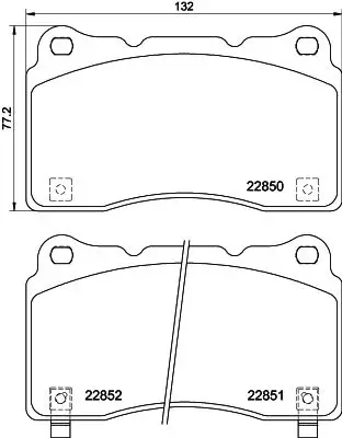 HELLA HELLA 8DB355039-151 Hella 8DB355039-151 Front Brake Pad Set Fits Honda Civic 