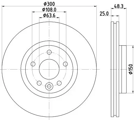 HELLA 300mm Vented Coated
