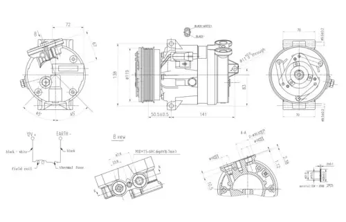 HELLA HELLA 8FK366200-591 Hella 8FK366200-591 Air Con Compressor Fits Fiat Croma 