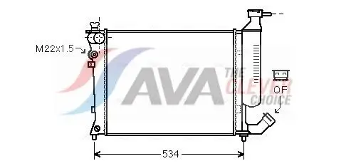 AVA CNA2154 Radiator Fits Citroën Xsara Peugeot 306 1301FE 133051 1331CF 1331CG