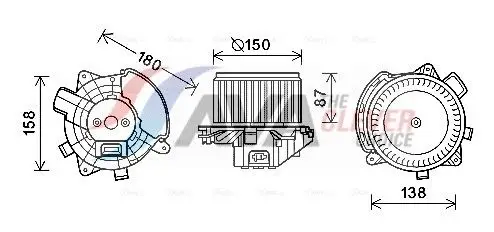 AVA FT8409 Heater Blower Motor Fits Fiat Stilo Bravo II Stilo Multi