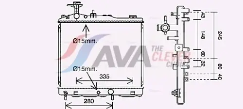 AVA MT2255 Radiator Fits Mitsubishi Mirage Space 1.2 1350A541