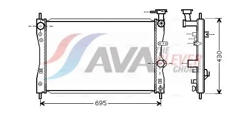 AVA MTA2172 Radiator Fits Mitsubishi Colt VI Colt CZC Smart Forfour 4545000703