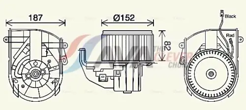 AVA PE8414 Interior Blower Fits Peugeot 807 Citroën C8 Fiat Ulysse Lancia Phedra