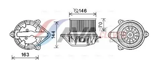 AVA RT8577 Interior Blower Fits Renault Scénic Master PRO Mascott